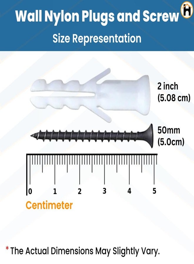Homdum Nylon Plug with Screws 2 inch (50 mm screw with plastic sleeve) Pack of 60. (2") - Image 4
